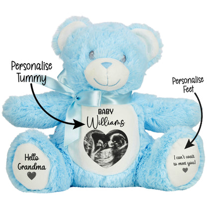 Personalised Pregnancy Reveal Baby Scan Photo Teddy Bear