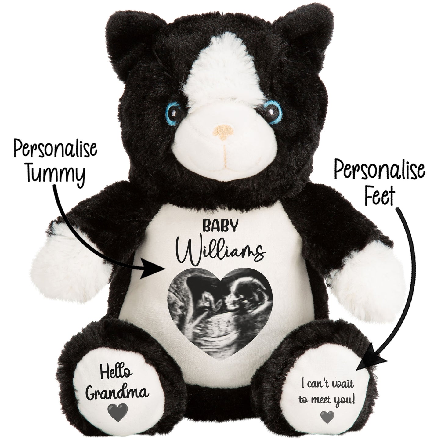 Personalised Pregnancy Reveal Baby Scan Photo Teddy Bear