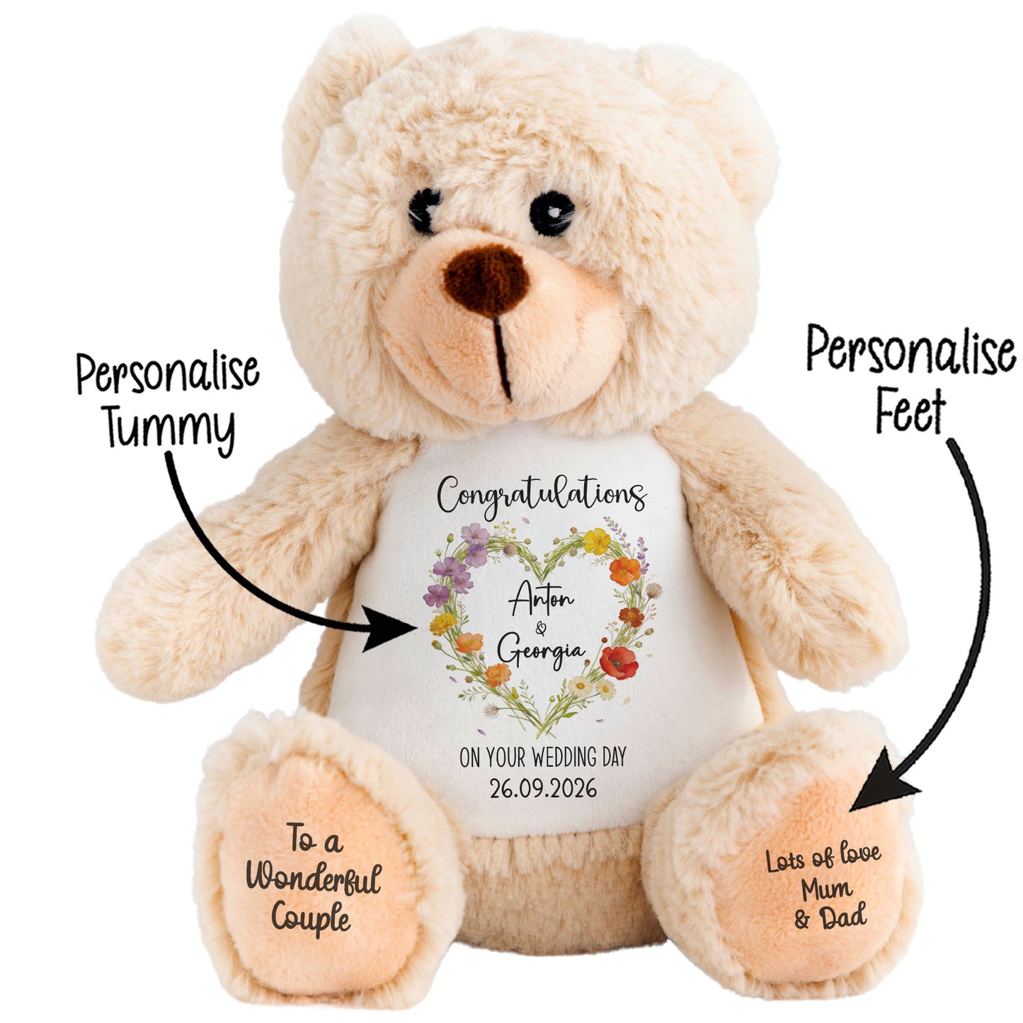 Personalised 'Congratulations on Your Wedding Day' Teddy Bear