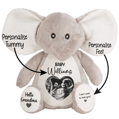 Personalised Pregnancy Reveal Baby Scan Photo Teddy Bear