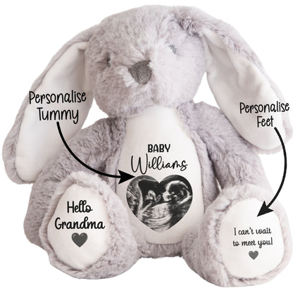 Personalised Pregnancy Reveal Baby Scan Photo Teddy Bear