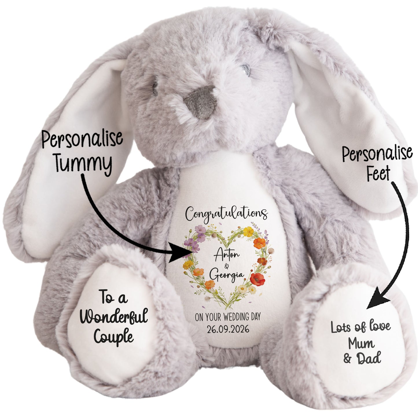Personalised 'Congratulations on Your Wedding Day' Teddy Bear
