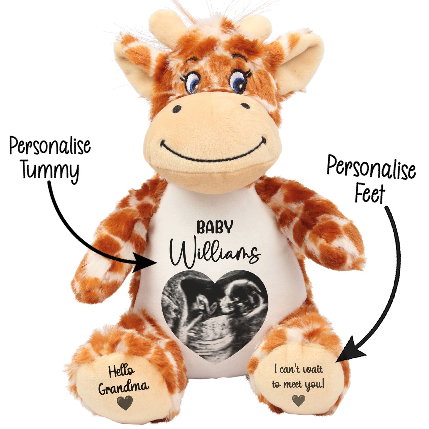 Personalised Pregnancy Reveal Baby Scan Photo Teddy Bear