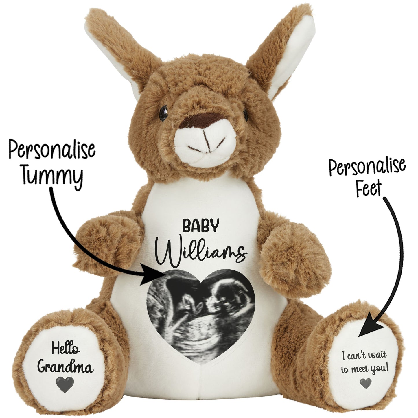 Personalised Pregnancy Reveal Baby Scan Photo Teddy Bear
