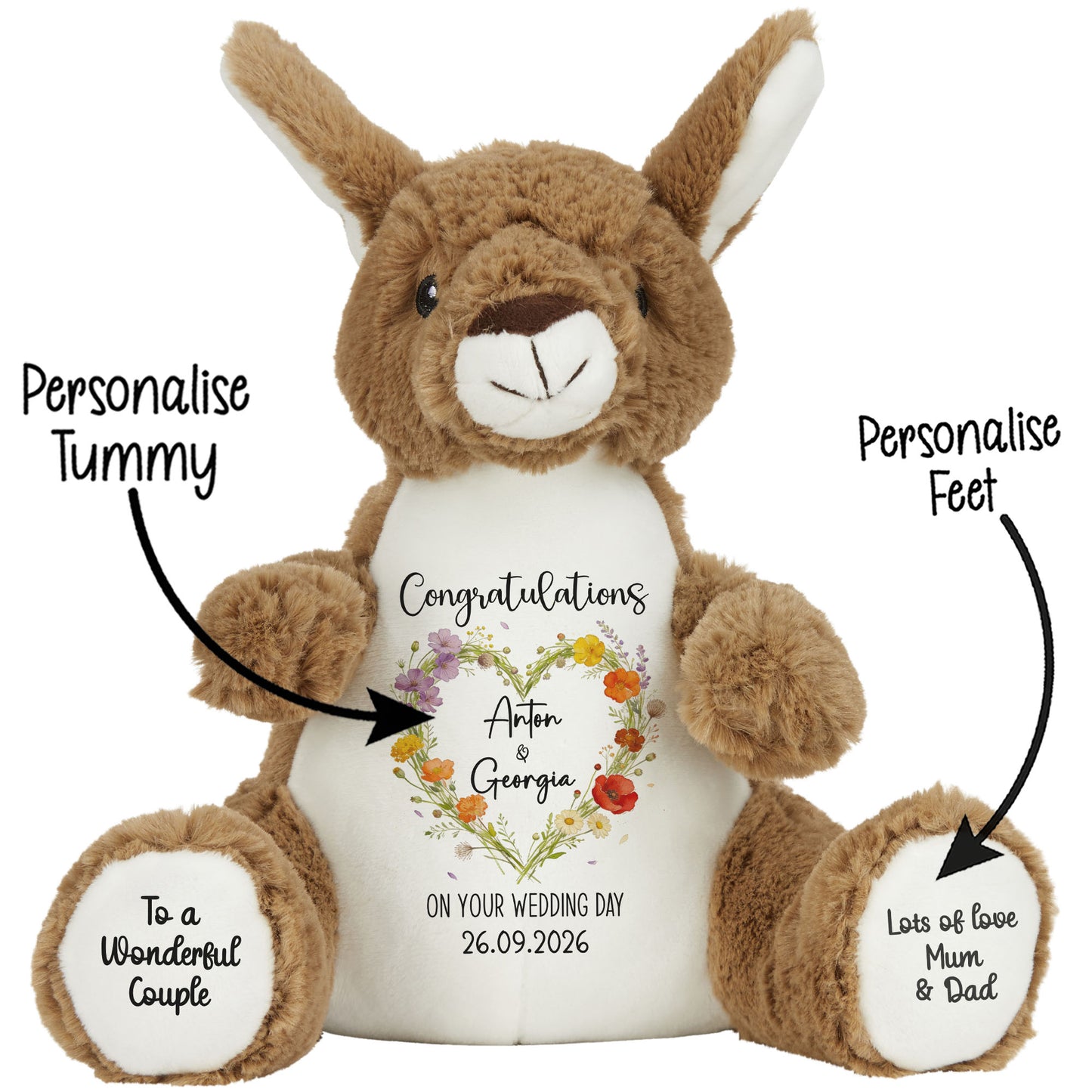 Personalised 'Congratulations on Your Wedding Day' Teddy Bear