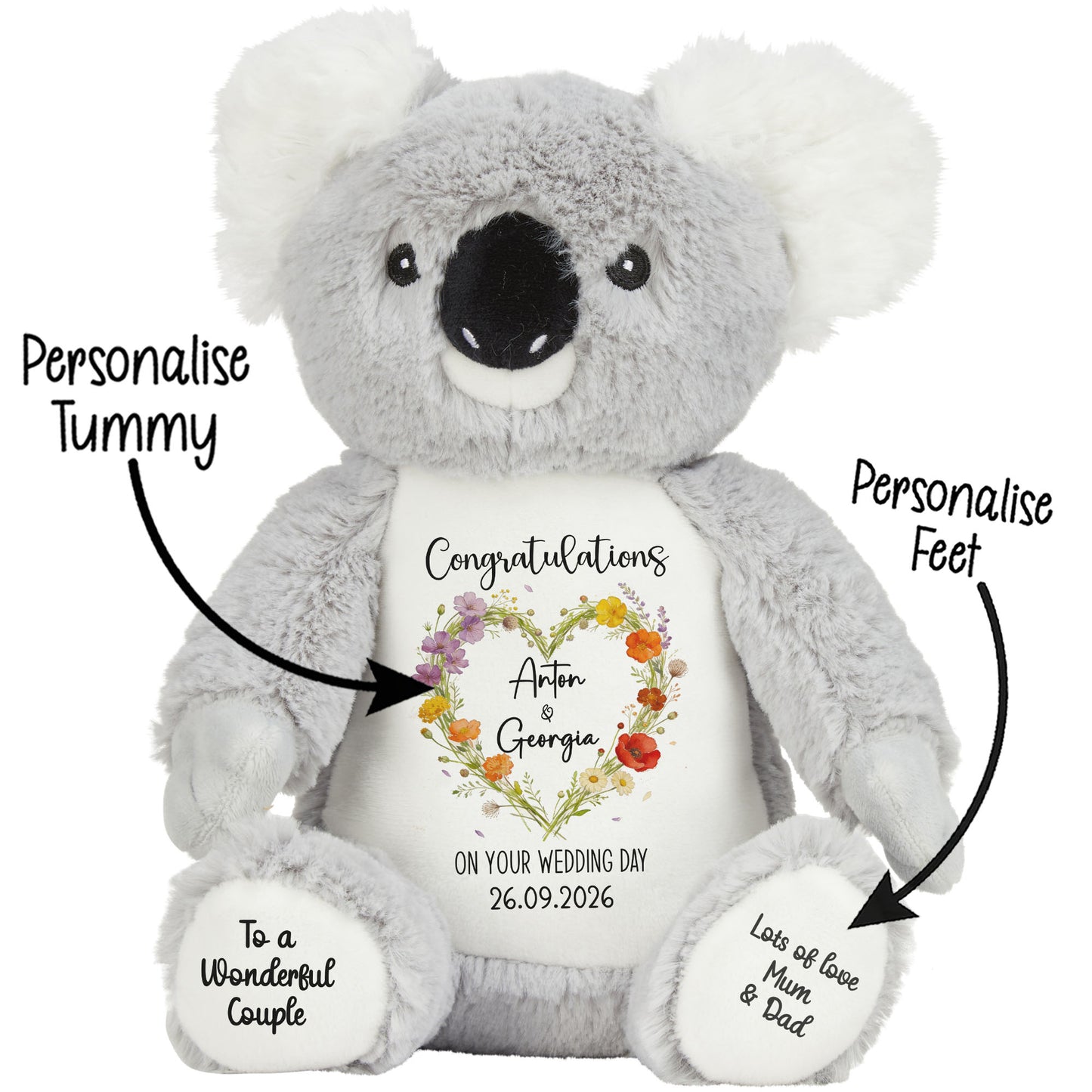 Personalised 'Congratulations on Your Wedding Day' Teddy Bear