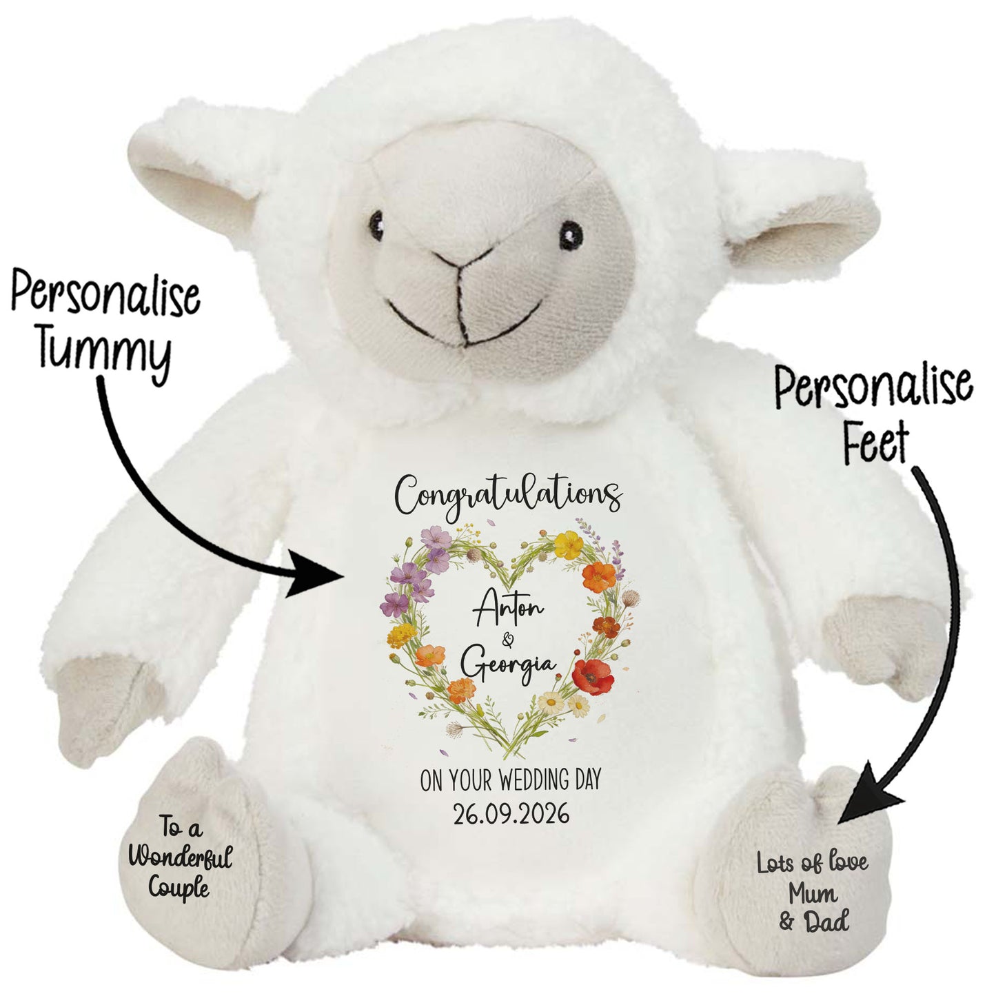 Personalised 'Congratulations on Your Wedding Day' Teddy Bear