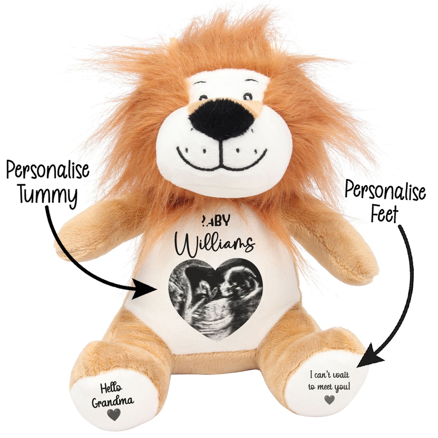 Personalised Pregnancy Reveal Baby Scan Photo Teddy Bear