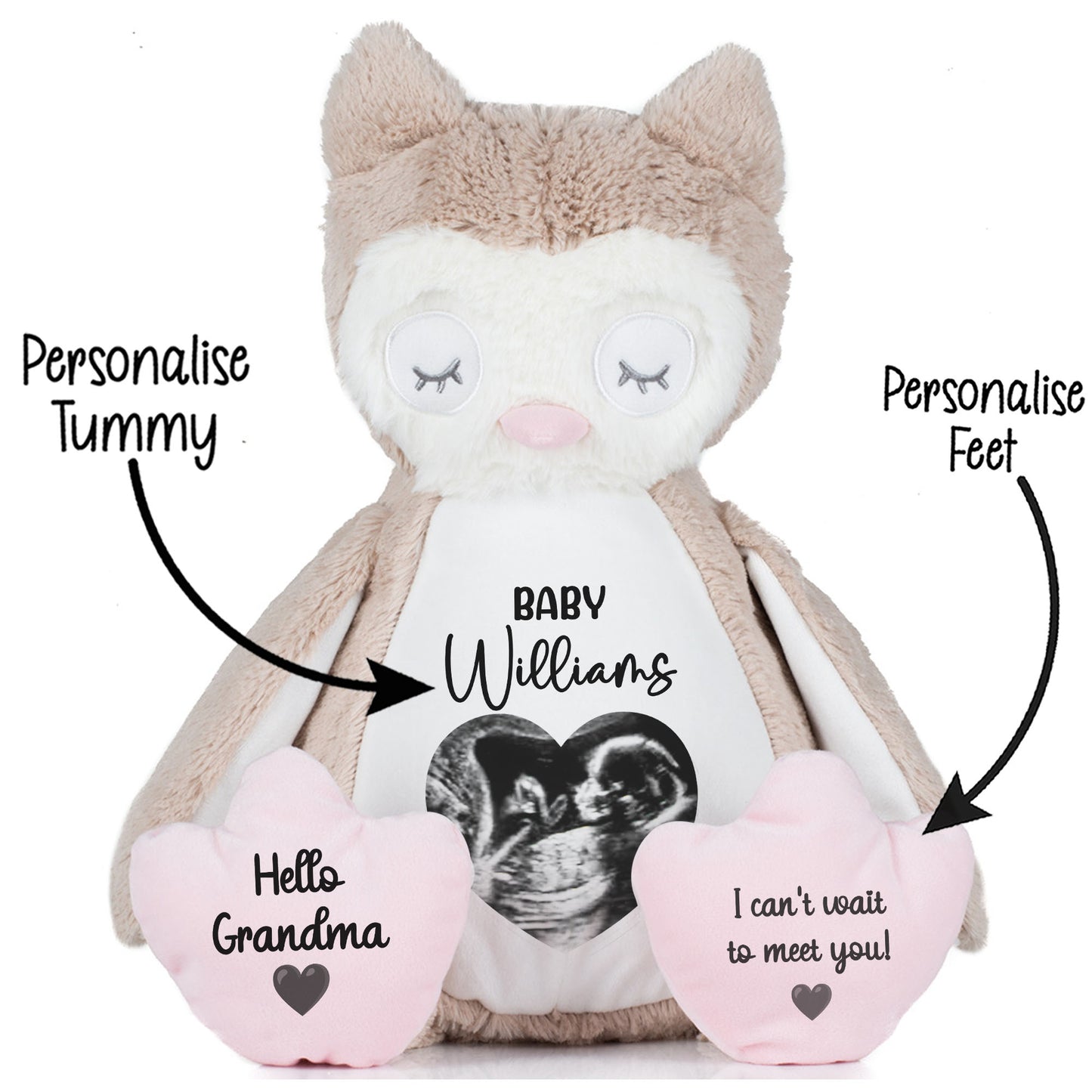 Personalised Pregnancy Reveal Baby Scan Photo Teddy Bear
