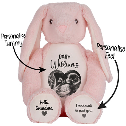 Personalised Pregnancy Reveal Baby Scan Photo Teddy Bear