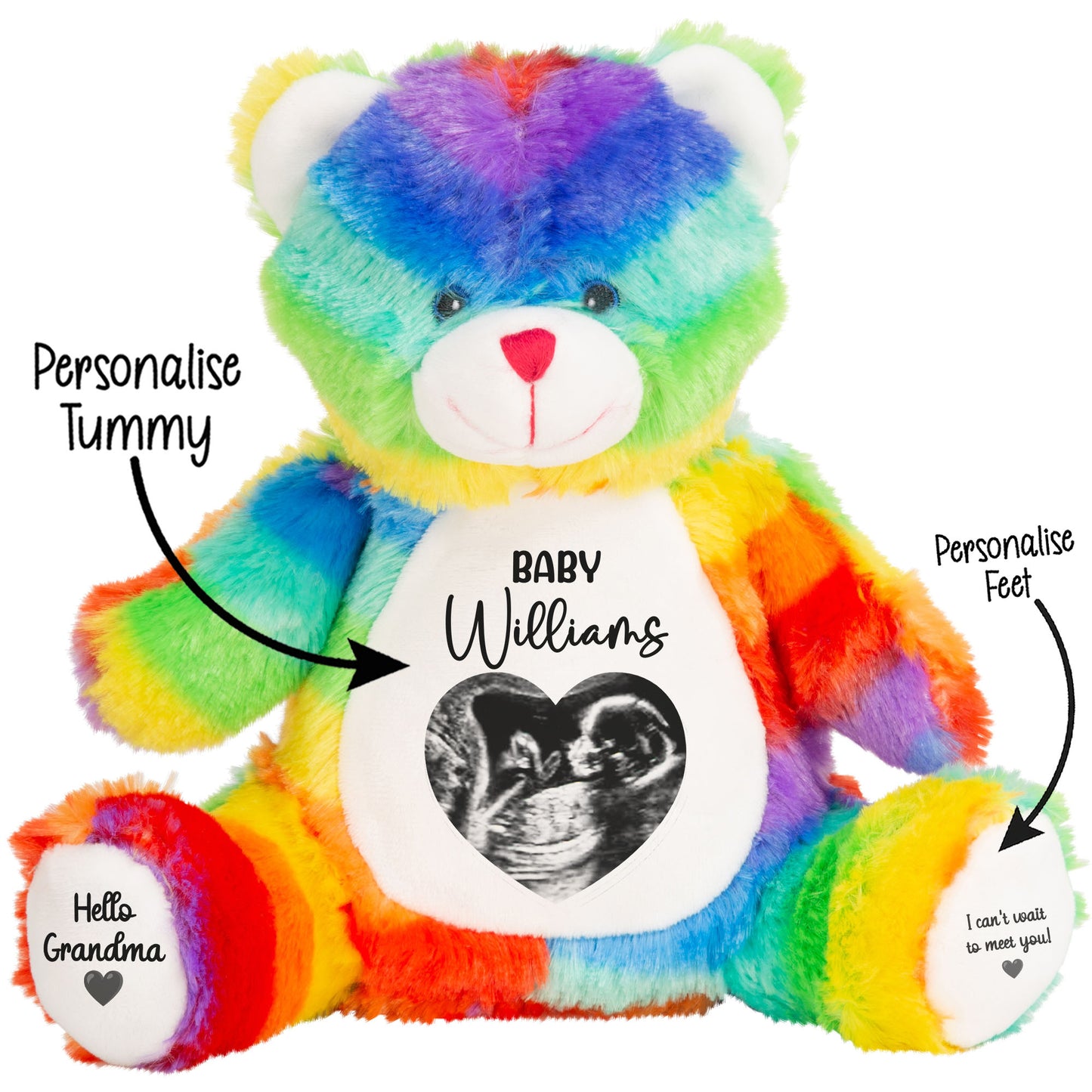 Personalised Pregnancy Reveal Baby Scan Photo Teddy Bear