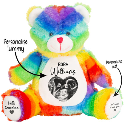 Personalised Pregnancy Reveal Baby Scan Photo Teddy Bear
