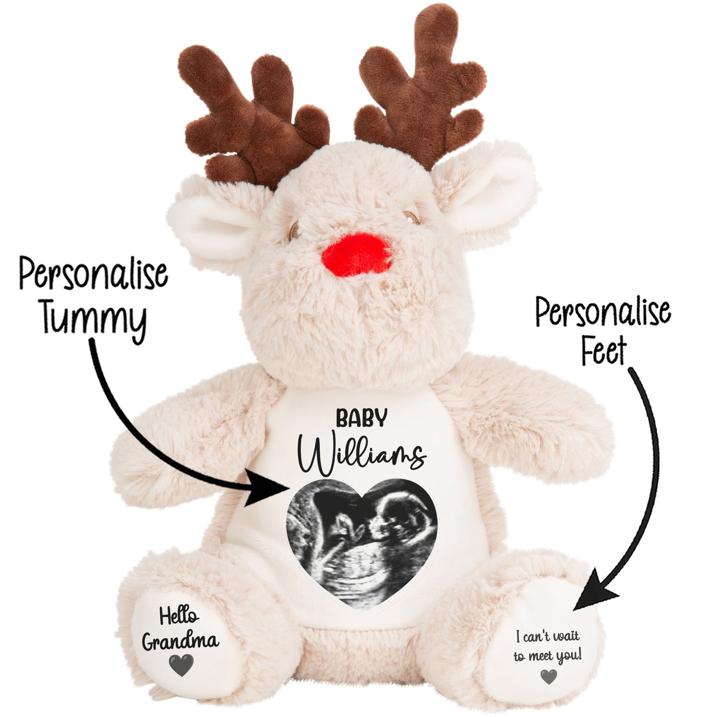 Personalised Pregnancy Reveal Baby Scan Photo Teddy Bear