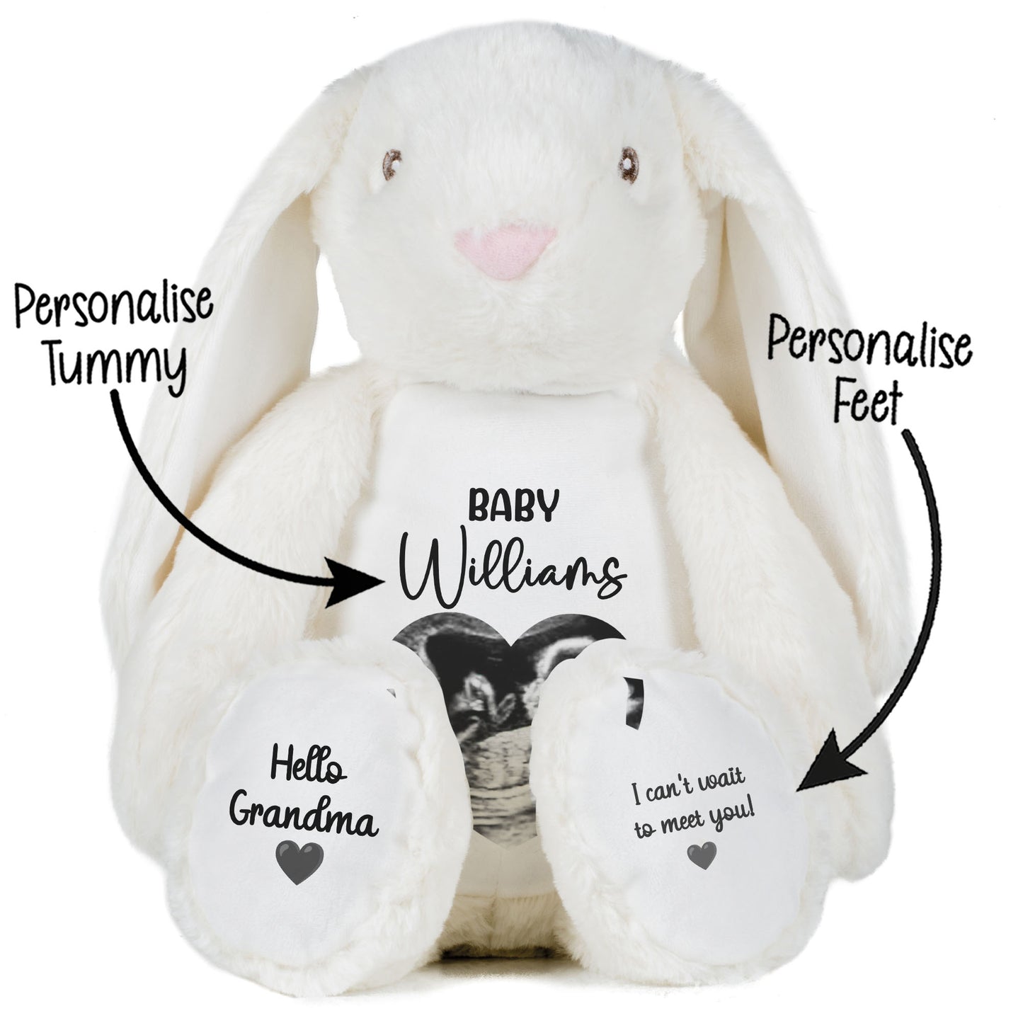 Personalised Pregnancy Reveal Baby Scan Photo Teddy Bear