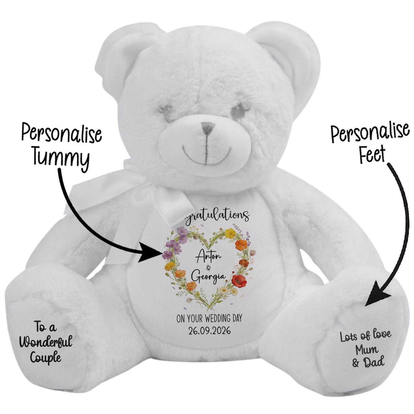Personalised 'Congratulations on Your Wedding Day' Teddy Bear